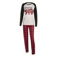 thumbnail image 1 of Seyurigaoka Matching Family Christmas Pajamas Set, Raglan Long Sleeve Top + Plaid Pants Set Sleepwear, 1 of 4