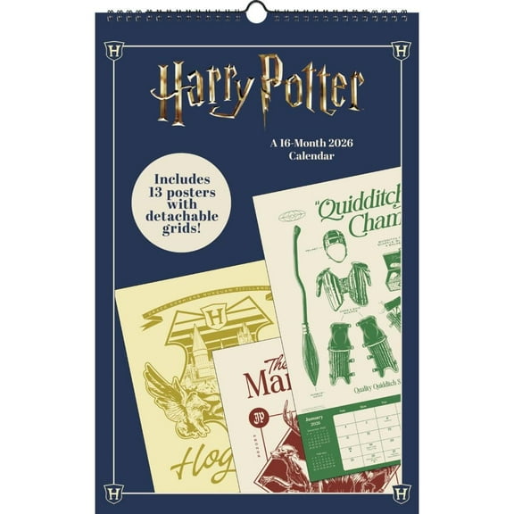 Trends International, Harry Potter Poster 2026 Wall Calendar, 11'' X 17'', 16-Month Calendar with Stapled Binding