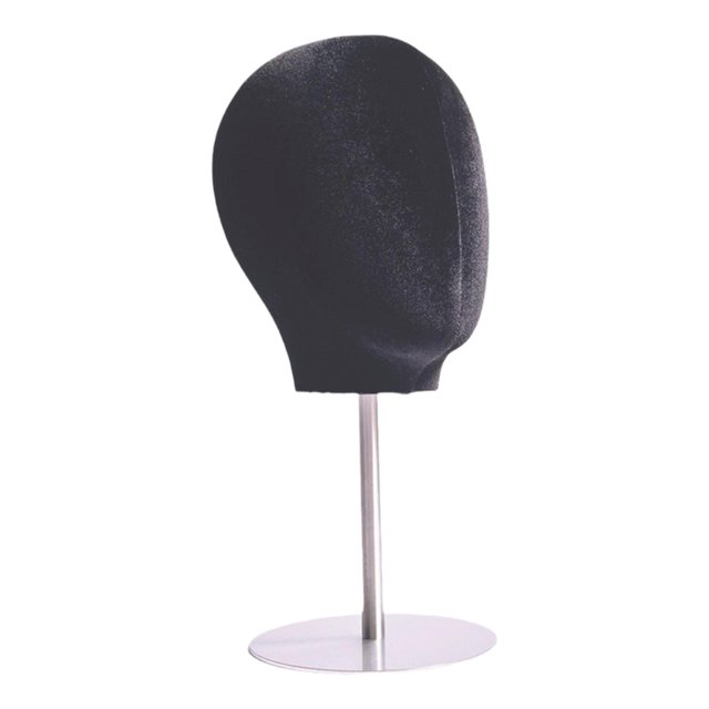 Cabeza de maniquí Salvador para exhibición de sombreros y joyería terciopelo negro
