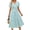 A-Light Green, variant on Women Summer Dresses Short Sleeve V Neck A-Line Midi Dress Ladies Boho Beach Floral Print Sundress