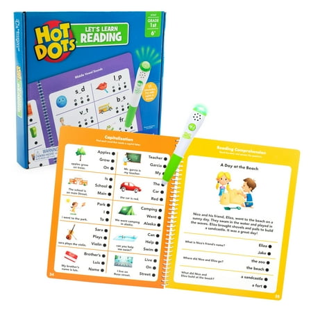 Educational Insights Hot Dots Let's Learn 1st Grade Reading, Reading Activity Workbook, Ages 6 