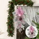 thumbnail image 5 of Christmas P-ink Christmas Flower Electroplating Snow Frost Flocking PE Pines Needle Vines Ring Wreath Rattan, 5 of 6