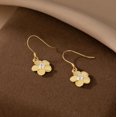 thumbnail image 6 of Solid 925 Sterling Silver Hawaiian Flower Drop Earrings Plumeria for Women Teens CZ Flower Dangle Earrings Hooks for Spring, 6 of 12
