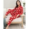 thumbnail image 6 of Richie House Women's Knit Flannel Pajama Sleepwear Set with Pants RHW2843, 6 of 7