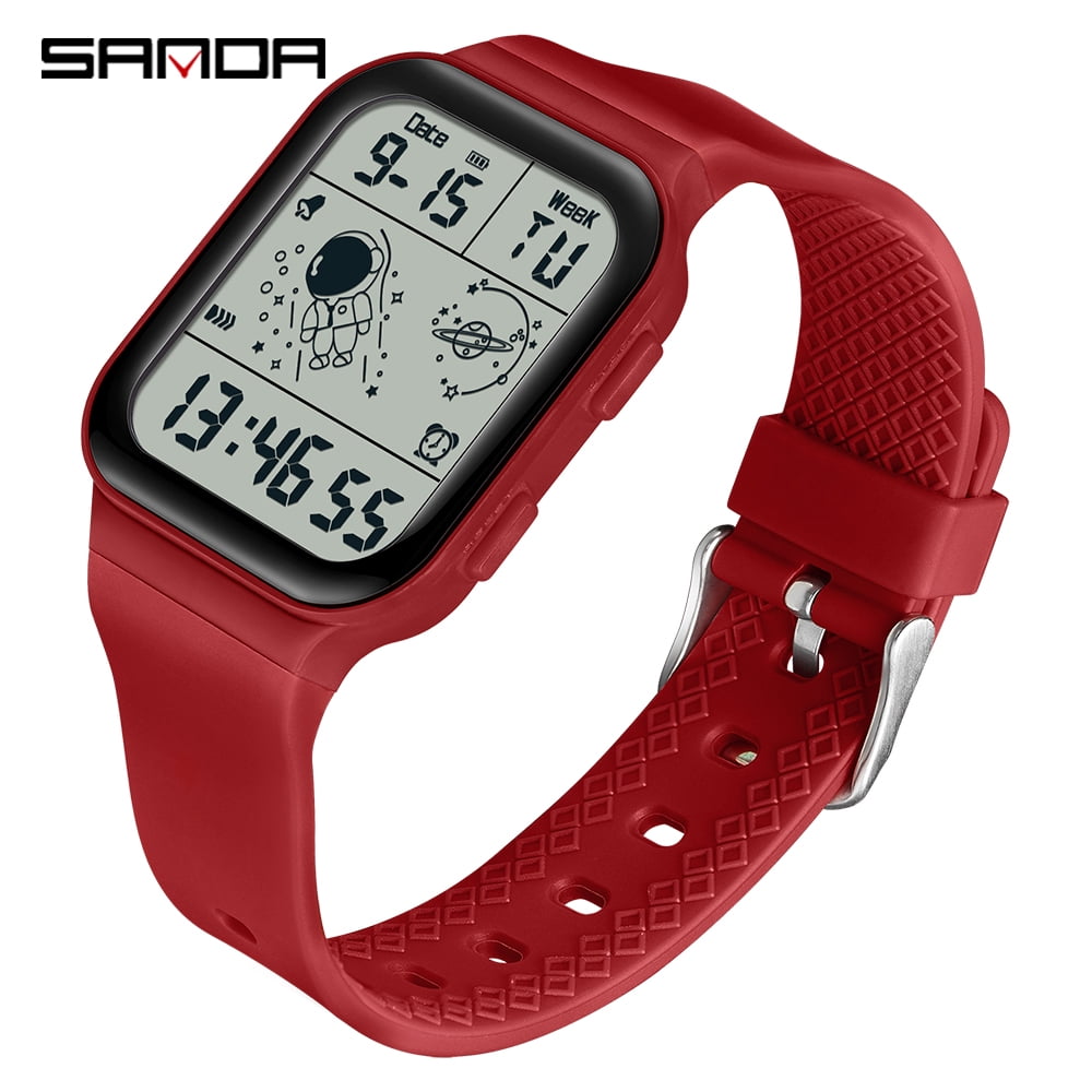 Sanda Men's Analog Sports Watch, LED Large Face Waterproof Wrist Watches, Dual Dial Digital Analog Watches for Men  6052