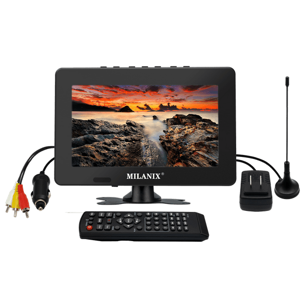 Milanix 7" Portable TV LCD Rechargeable Battery Powered Wireless, AC/DC