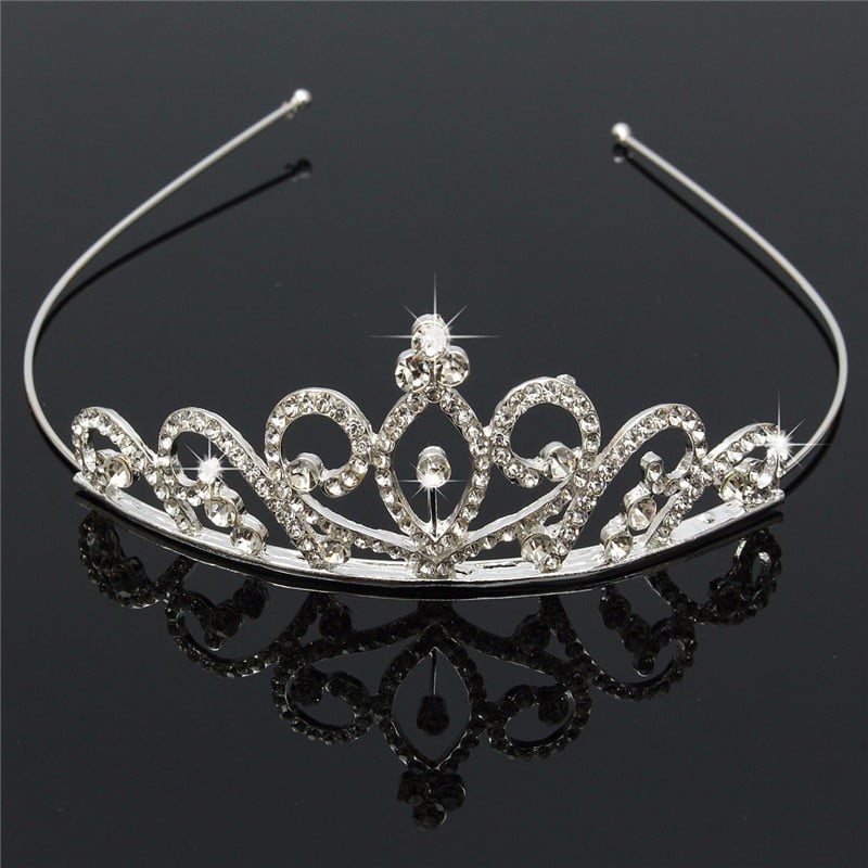 US Bridal Wedding Prom Crystal Flower Tiara Crown Pearl Rhinestone Hair Headband 
