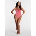 thumbnail image 2 of Kacey Lee Women's and Women's Plus Tie Neck Scoop Back One Piece Swimsuit, Sizes XS-3X, 2 of 5