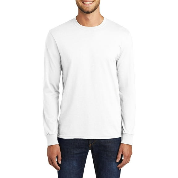 Just Blanks Heavyweight Long Sleeve T-Shirt – Soft, Durable Cotton Tee with Classic Fit, White, 4XLT