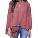 thumbnail image 1 of Blusa holgada con cuello redondo y lunares, blusa de manga larga transpirable a la moda para citas, 1 of 5
