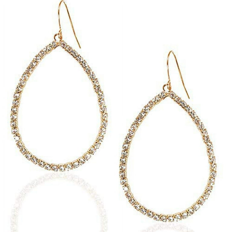 Plastic Earrings Gold Earrings Hoop Earrings Rhinestone 