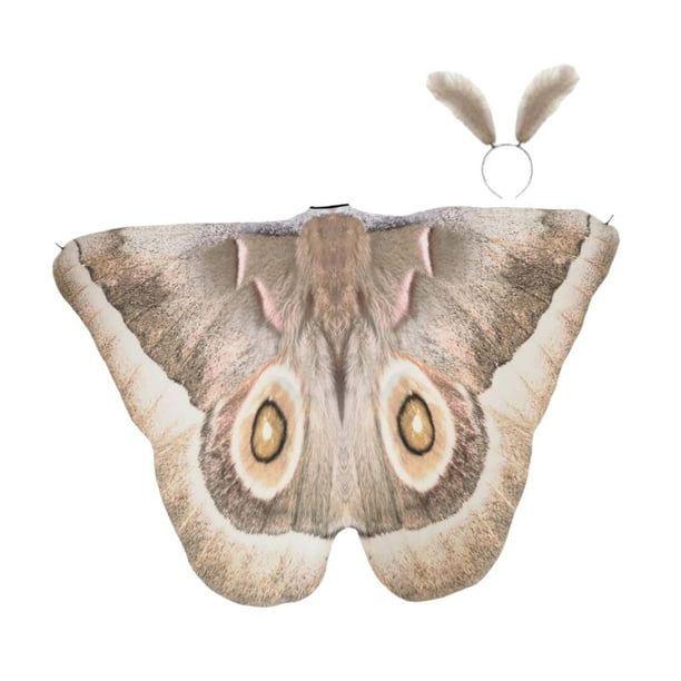 Capa de mariposa decorativa para Halloween, chal de polilla para disfraces de actuación en el escenario Café ligero
