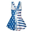 thumbnail image 5 of Tutolipy Sleeveless Bathing Suit, USA Flag Star Stripe Print Girls One Piece Swimsuit with Skirt Bottom, Swim Dress Back Strap Girls Swimsuit for Pool Size 8-9 Years, 5 of 8