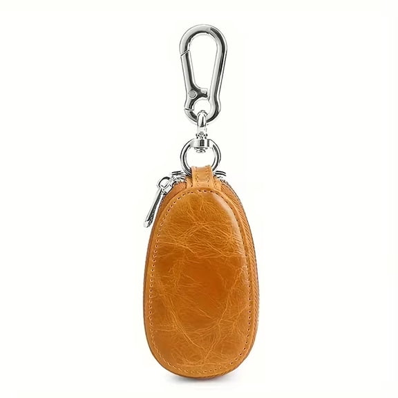 Hotpom Car Key Holder Bag Vintage Leather Multifunctional Double-Layer Car Key Holder & Wallet for Driving Keys, Cash, Cards Daily Use Accessory