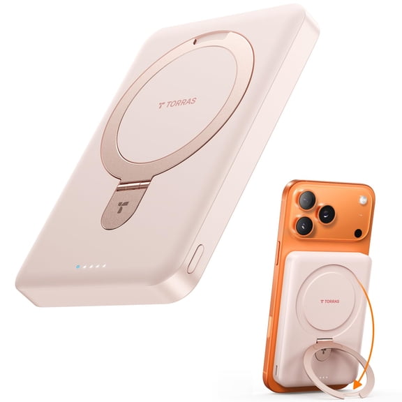 Cargador portátil TORRAS EasyGo de 10000 mAh inalámbrico color oro rosa