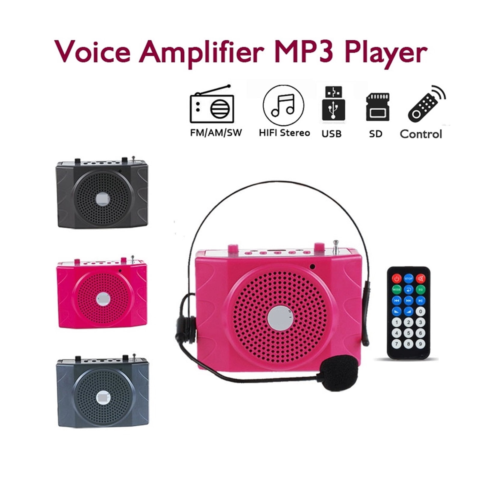 Voice Amplifier MP3 Player Belt Speaker Digital Teaching Promoter Tour Guide Holding Mini Sound Outdoor Loudspeaker ,Easy to Operate