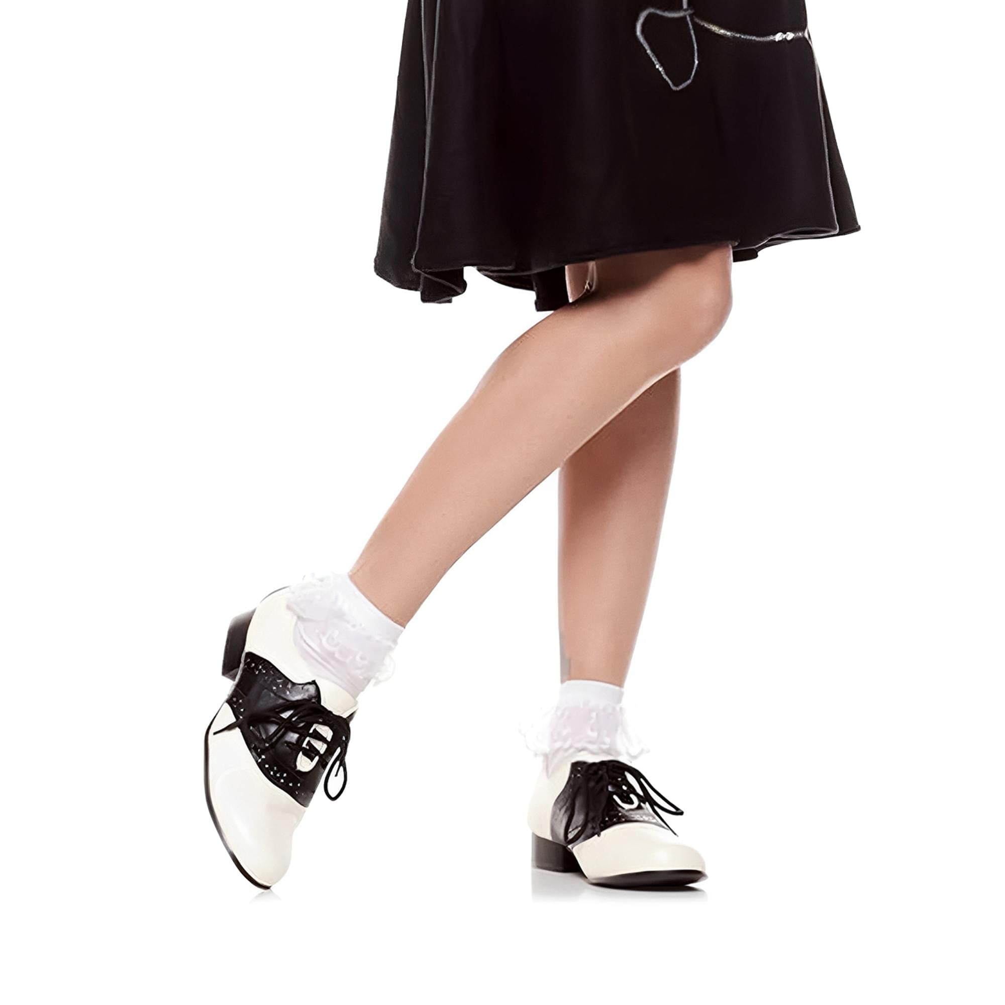 Ellie Shoes E-105-Saddle 1 Heel Womens Saddle Shoe Black