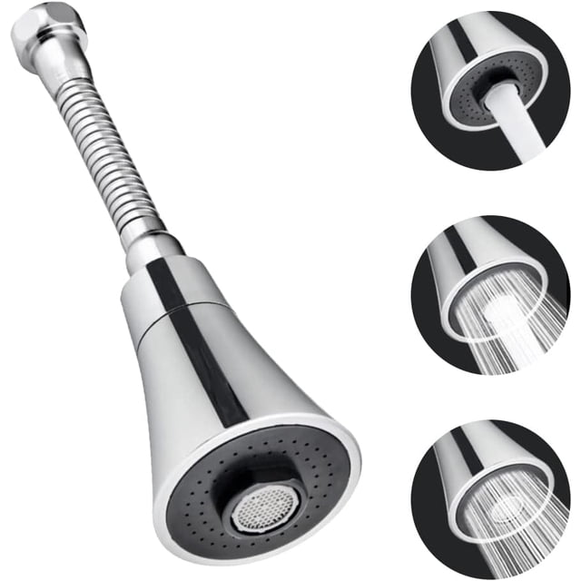 Fregadero de cocina con ahorro de agua, pulverizador de grifo aireador, grifo giratorio de 360 grados, accesorios incluidos, configuración de 3 modos, grifo presurizado Sincero Electrónica