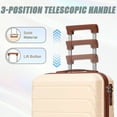 thumbnail image 6 of 14"/20" 2 pcs/set in ABS Spinner Wheel Luggage, with Combination Lock,14" Cosmetic Case (Beige), 6 of 9