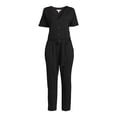 thumbnail image 5 of Time and Tru Women's Short Sleeve Knit Jumpsuit with Belt, 5 of 5