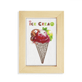 thumbnail image 1 of Acuarela hojas conos de helado Unbranded Escritorio de madera Arte Pintura 5x7 pulgadas marco de foto, 1 of 4