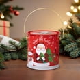 thumbnail image 4 of Lksixu Christmas Cookie Tins with Lids, Round Metal Christmas Themed Decorative Candy Container with Handle, Reusable Vintage Cookie Jar Large Capacity Storage Bucket for Gift Giving & Holiday Treats, 4 of 6