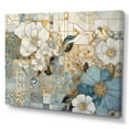 thumbnail image 2 of DESIGN ART Designart "Golden Blue Mosaic Floral Design I" Floral Wall Decor 40 in. wide x 30 in. high, 2 of 5