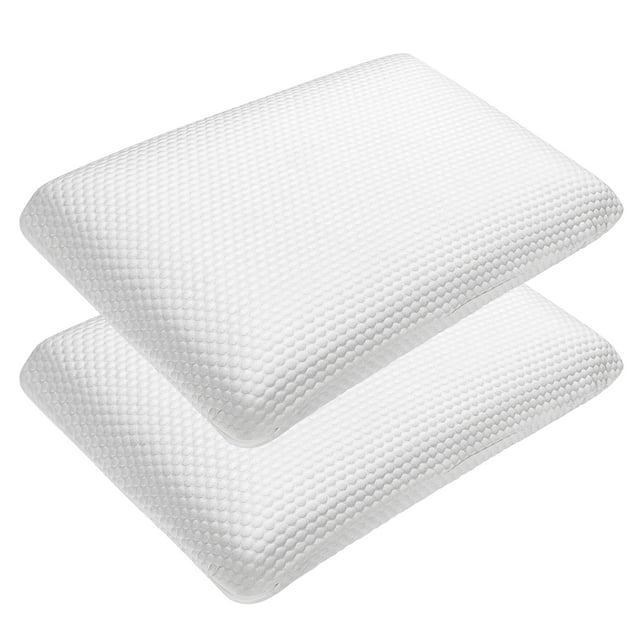 Costway Set of 2 Memory Foam Sleeping Pillow Ventilated Zippered Pillowcase