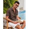thumbnail image 3 of COOFANDY Mens Short Sleeve Cuban Guayabera Shirt Linen Cotton Beach Button Down Shirts, 3 of 6