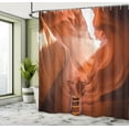 thumbnail image 4 of Ambesonne Arizona Shower Curtain, Antelope Canyon Southwest, 69"Wx70"L, Burnt Sienna and Cinnamon, 4 of 4