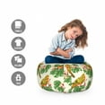 thumbnail image 2 of Philodendron Storage Toy Bag Chair, Pattern of Exotic Parrot on Floral and Leafy Branch, Stuffed Animal Organizer Washable Bag, Large Size, Pastel Green Multicolor, by Ambesonne, 2 of 3