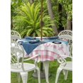 thumbnail image 2 of Outdoor Tablecloth with Umbrella Hole and Zipper, Valentine's Day Round Table Cloth 60 Inch Waterproof Tablecloth, Blue Truck Love Pink Plaid Romantic Picnic Table Cover for Patio Camping, 2 of 7