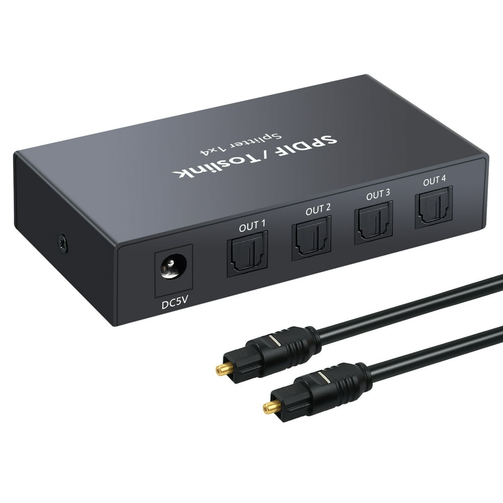Digital Optical Audio 1x4 Splitter Digital SPDIF Toslink Optical Fiber
