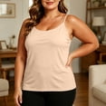 thumbnail image 2 of Plebaso Plus Size Tank Tops for Women Built in Bra Padded Cami Shirts Adjustable Spaghetti Strap Camisole Top, 2 of 7