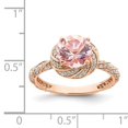 thumbnail image 5 of Primal Silver Sterling Silver Rose-tone White Cubic Zirconia and Pink Crystal Ring, 5 of 7