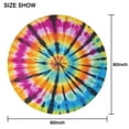thumbnail image 6 of Rainbow Tie Dye Mandala Pattern Round Tablecloth 60"x60",Wrinkle Wipeable Table Cloth for Kitchen Dining Room Picnic Patio Party, 6 of 6