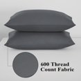 thumbnail image 5 of Juego De 4 Protectores De Almohada 100% Algodón Egipcio De 600 Hilos, Fundas De Almohada Tamaño King Con Cremallera, Fundas De Almohada Refrescantes De Tejido De Satén, Silenciosas Y Transpirables, De, 5 of 5