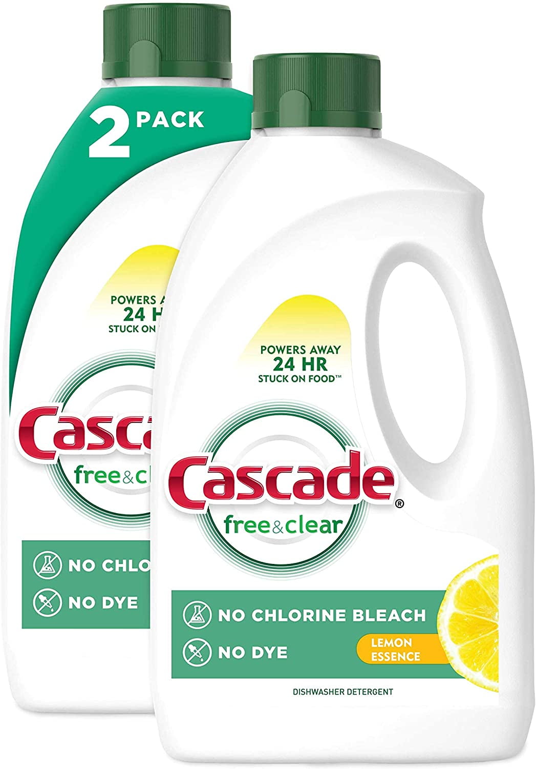 Cascade Free & Clear Gel Dishwasher Detergent Liquid Gel, Lemon Essence