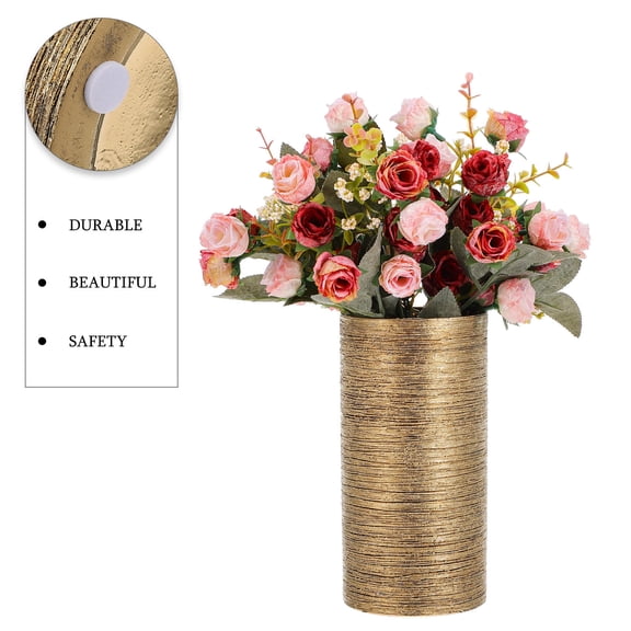 ROSENICE  Ceramics Flower Vase Gold for Home Decor Golden Vases Office