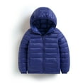 thumbnail image 4 of Huowey Little Boy Girl Coat Winter Warm Hooded Puffer Jackets Solid Color Coats Lightweight Padded With Pocket Streetwear,Bu1,8-9 Years, 4 of 5