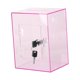 thumbnail image 3 of Caja de ahorro de dinero de acrílico con cerradura y llaves, caja de almacenamiento de monedas, ahorros transparentes rosa, 3 of 9