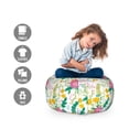 thumbnail image 2 of Floral Storage Toy Bag Chair, Charming Flowers in Various Summer Colors Garden Illustration, Stuffed Animal Organizer Washable Bag, Large Size, Multicolor, by Ambesonne, 2 of 3