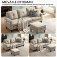 thumbnail image 5 of Soscana Living Room Sectional Sofa Couch with Reversible Ottoman 3 Seater L-shaped Couch Convertible Modular Sofa for Home Small Space Apartment Office Studio,Storage Design,Tool Free Assemble, 5 of 11