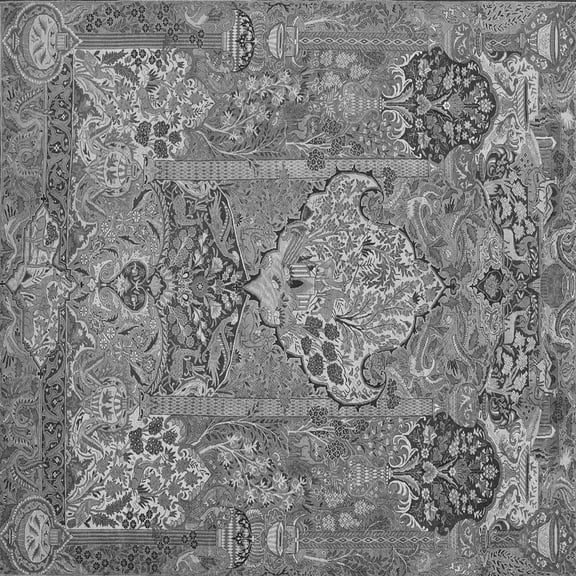 Ahgly Company Indoor Square Animal Gray Traditional Area Rugs, 7' Square
