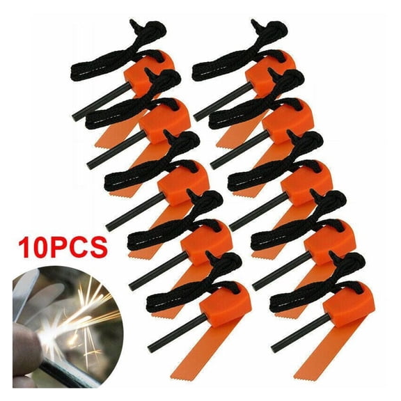 10x Fire Starter Flint Steel Striker Survival Kit Ferro Rod Outdoor Camping Tool