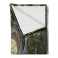 thumbnail image 2 of Natural Cave Soft Flannel Fleece Throw Blanket, Buried Den Eroded River Earth Underground Passage to the Surface Exit Photo, Cozy Plush for Indoor and Outdoor Use, 50" x 60", Grey, by Ambesonne, 2 of 5