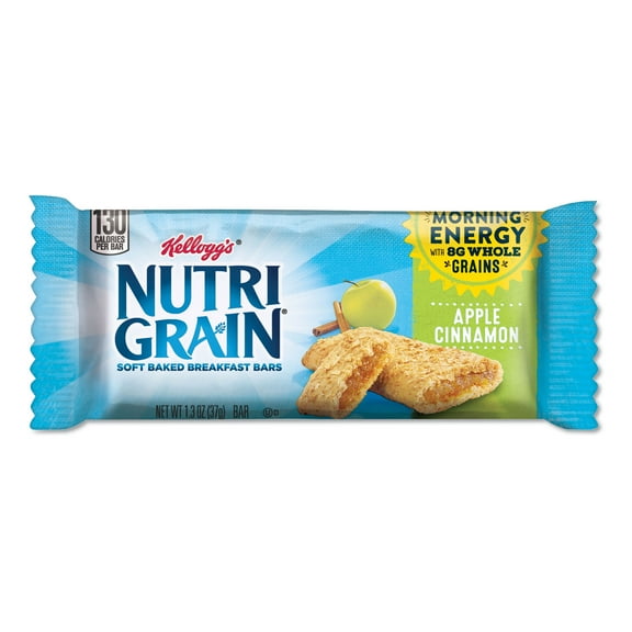 Kellogg's Nutri-Grain Soft Baked Breakfast Bars, Apple-Cinnamon, Indv Wrapped 1.3 oz Bar, 16/Box, Each