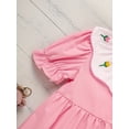 thumbnail image 4 of MORTTIC Toddler Baby Girl Spring Tulip Smocked Dress Short Sleeve Pink Dress with Lovely Tulip Embroidery Princess Dresses, 4 of 8