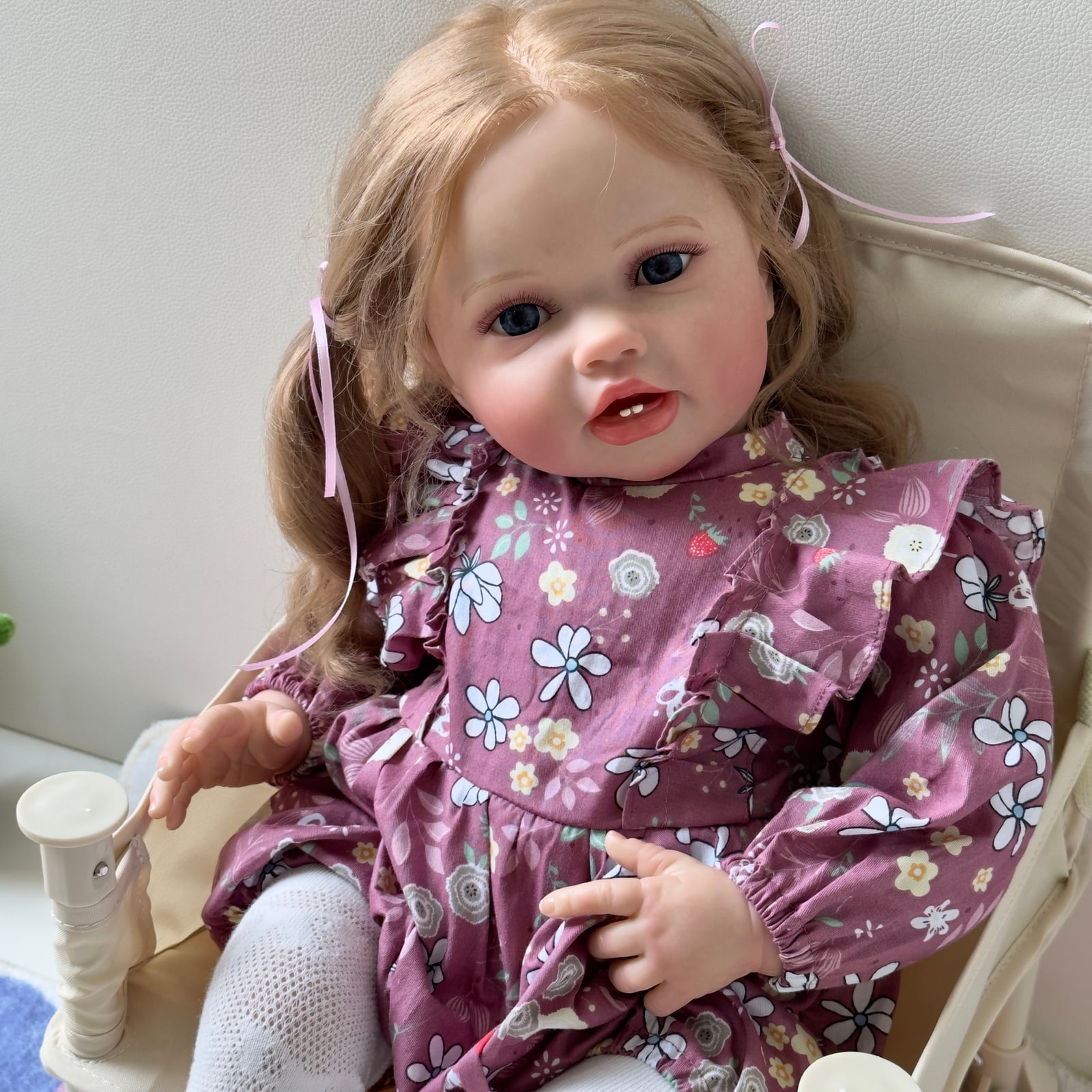 Realistic Reborn Baby Dolls, Lifelike 24 inches Cloth Body Adorable Baby Dolls, Real Life Baby Doll with Toy Accessories Gift Set for Kids Age 3+
