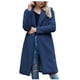 thumbnail image 2 of Puntoco Mujeres Fuzzy Fleece Lapel Open Front Long Cardigans Coat Faux Fur Otoño Invierno Warm Outwear Chaquetas Liquidación Puntoco Puntoco-2717, 2 of 7